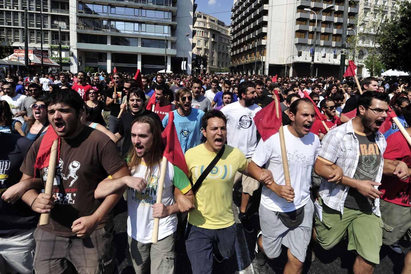 Reformide vastu protestivad kreeklased.