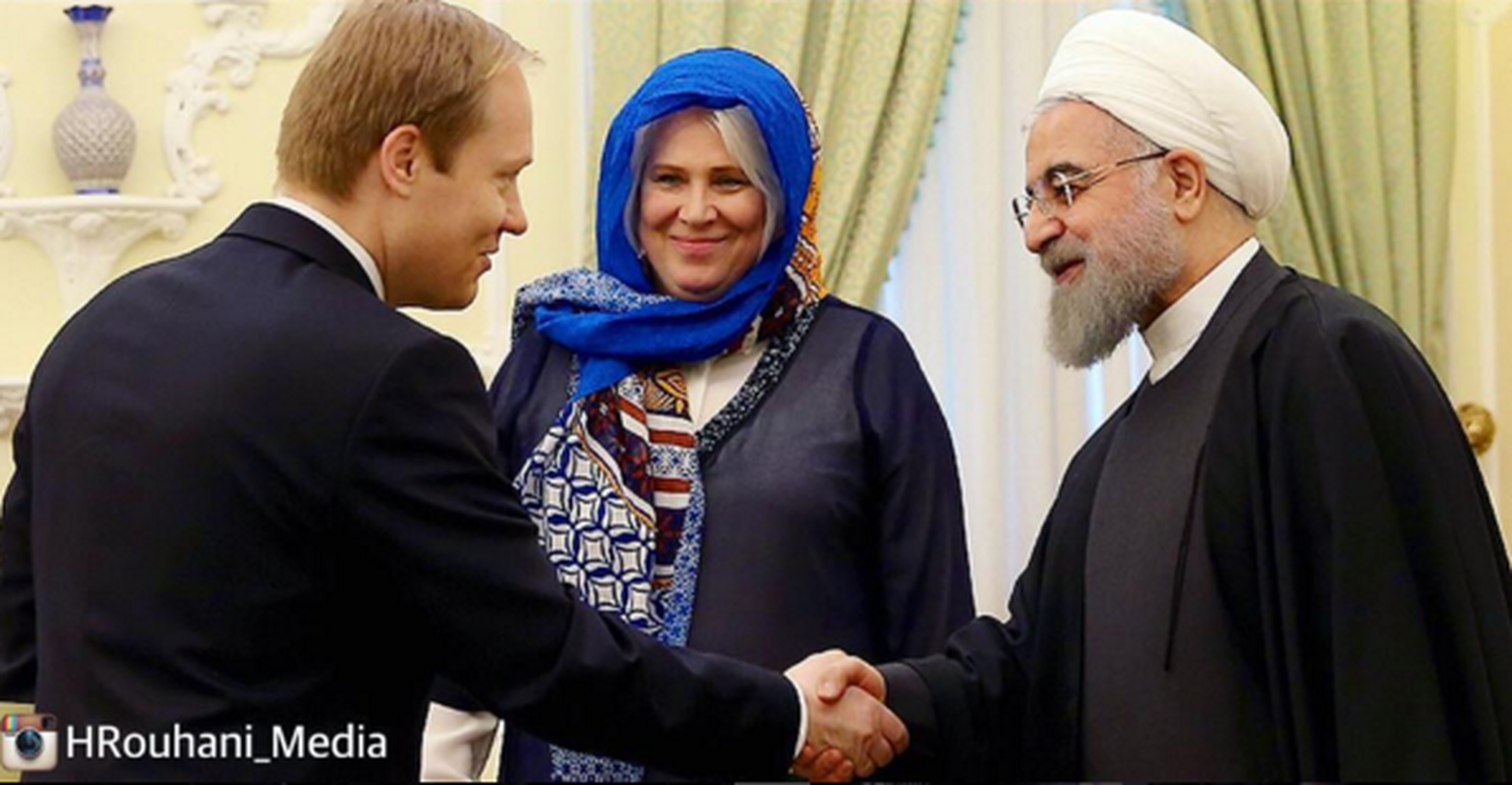 Marina Kaljurand ja Iraani riigipea Hassan Rouhani.