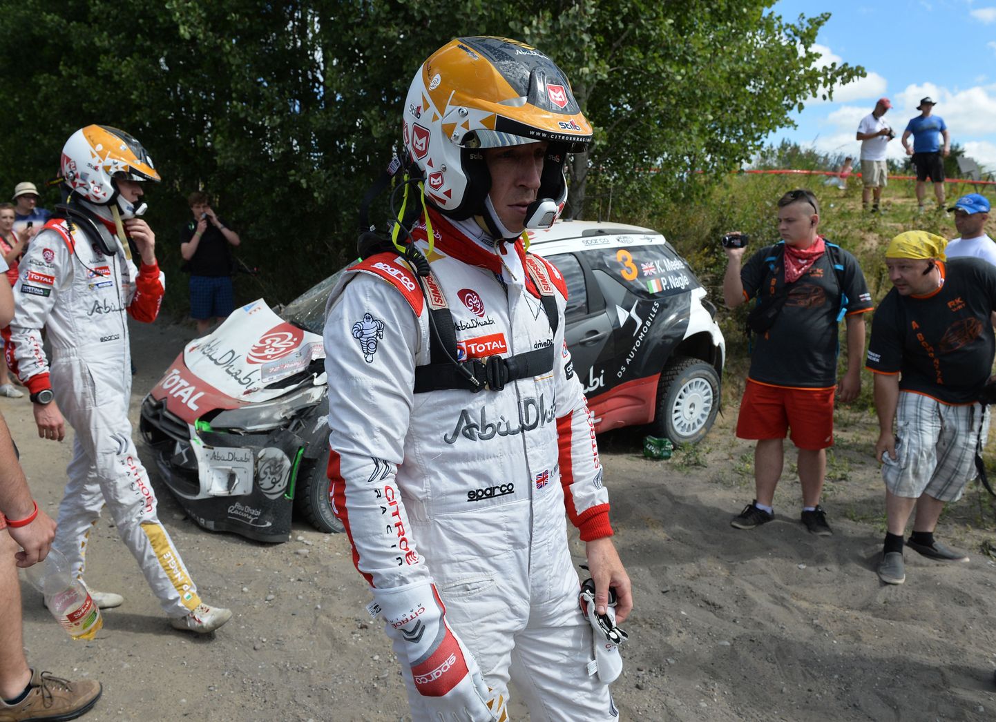 Kris Meeke lõhkus Poola ralli testikatsel auto.