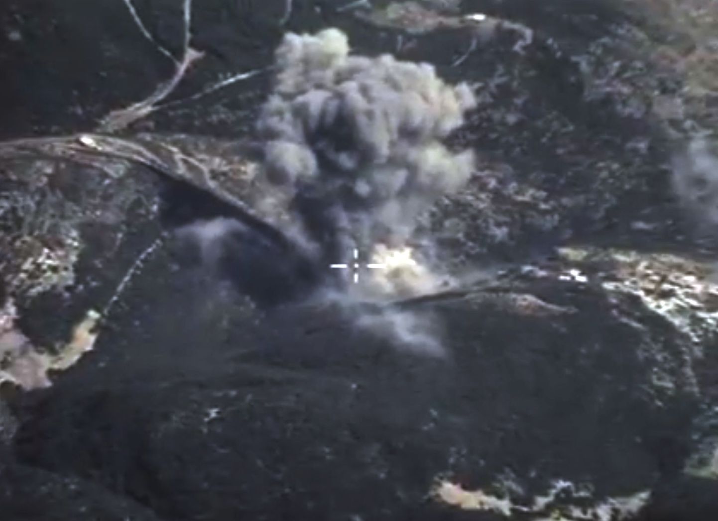 Vene kaitseministeriumi avaldatud kaader Vene õhurünnakust Süürias.