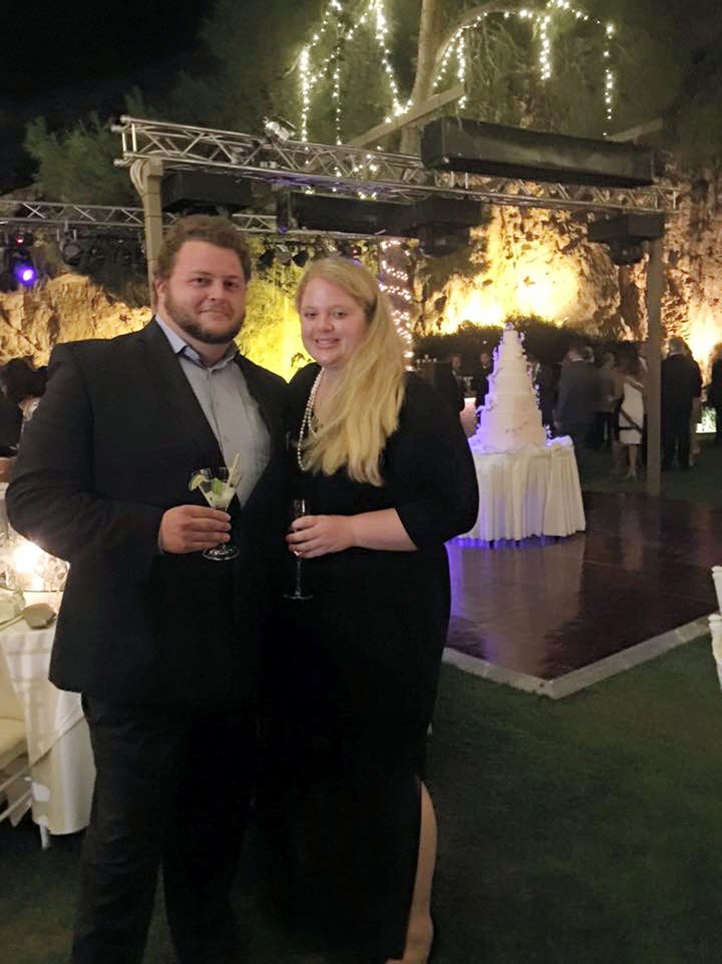 Alexander Pinczowski ja ta kihlatu Cameron Cain 2015. aastal Kreekas