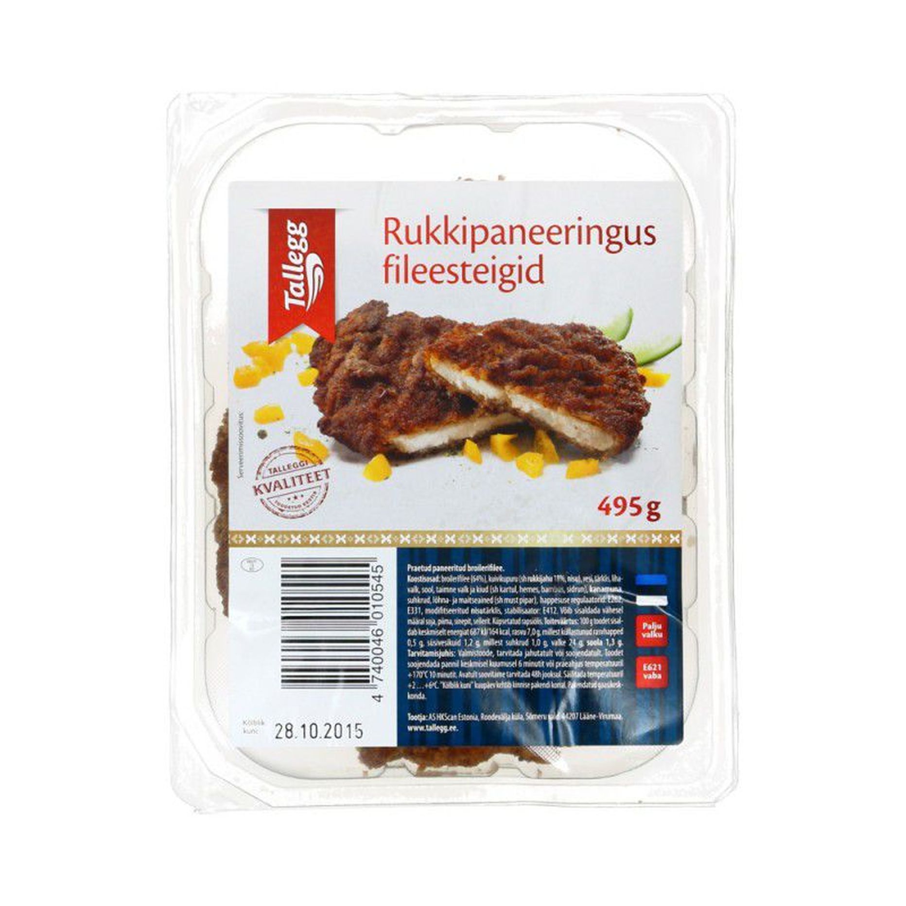Talleggi rukkipaneeringus kanašnitslite pakendil oli seni eksitav teave, et toode sisaldab 100 grammi kohta vaid 1 g süsivesikuid. Tänaseks on Tallegg tooteinfot kodulehel parandanud.