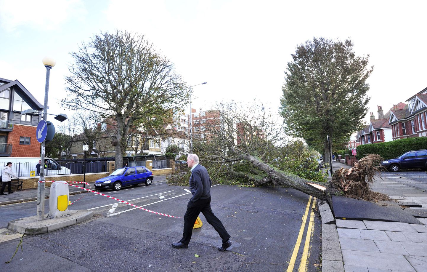 Tormis murdunud puud Lõuna-Inglismaal Brightonis.