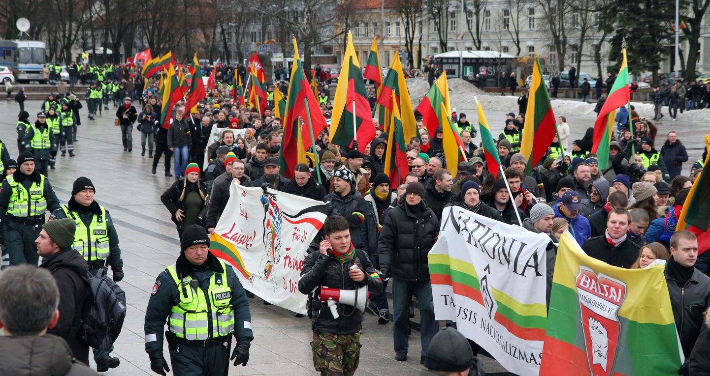 Шествие националистов в Вильнюсе.
