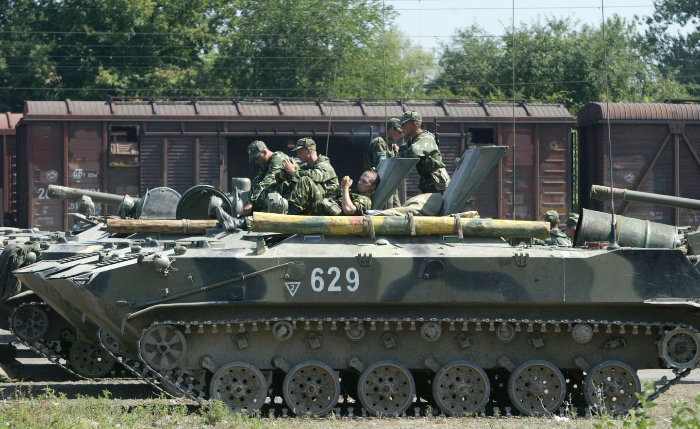 Vene sõdurid puhkamas Põhja-Osseetias.