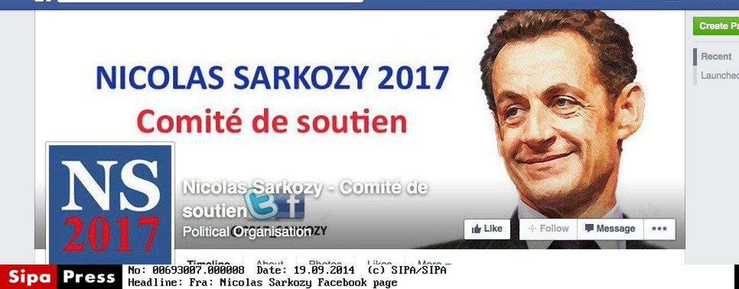 Nicolas Sarkozy teatas üleeile oma Facebooki-lehel, et kandideerib uuesti Prantsusmaa presidendiks.