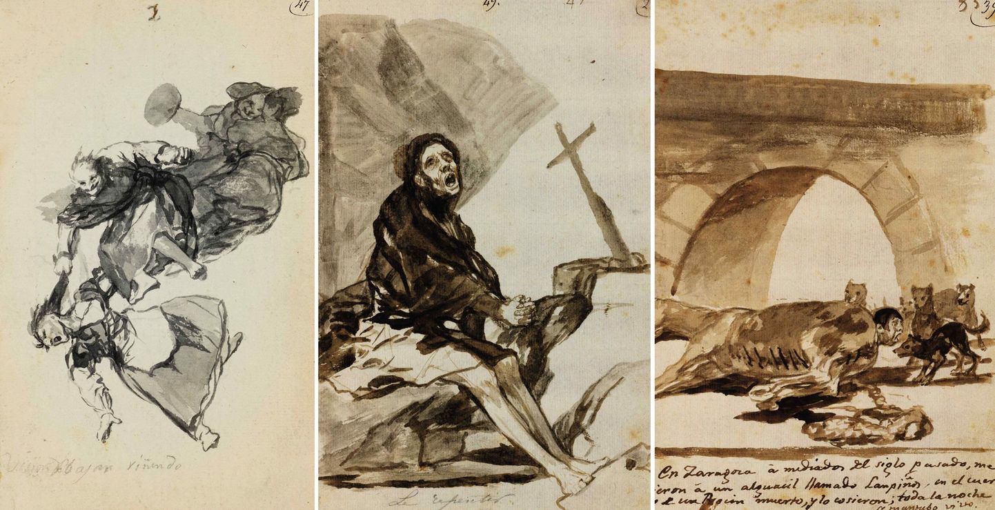 Kolm Francisco de Goya joonistust, mis avastati Šveitsist 130 aastat pärast kunstniku surma, iseloomustavad tema haigusele järgnenud süngete ja teoste seeriat.