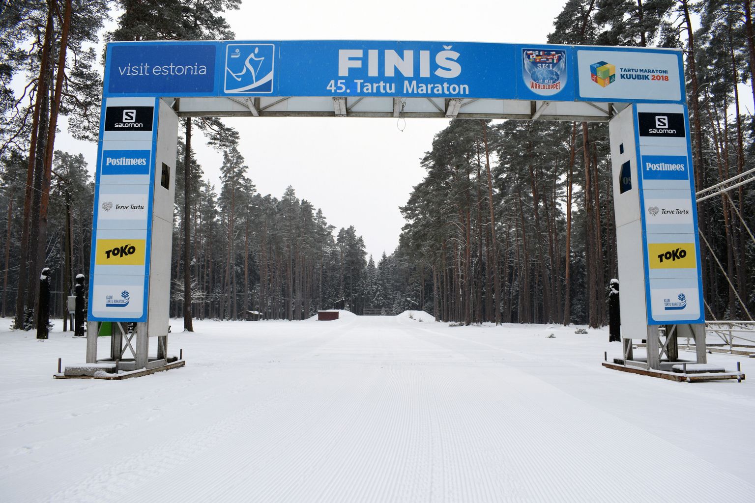 Tartu maratoni finiš Elvas 18. jaanuaril.