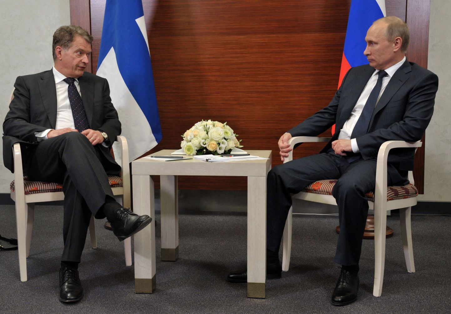 Встреча президентов Финляндии и России Саули Ниинисте и Владимира Путина