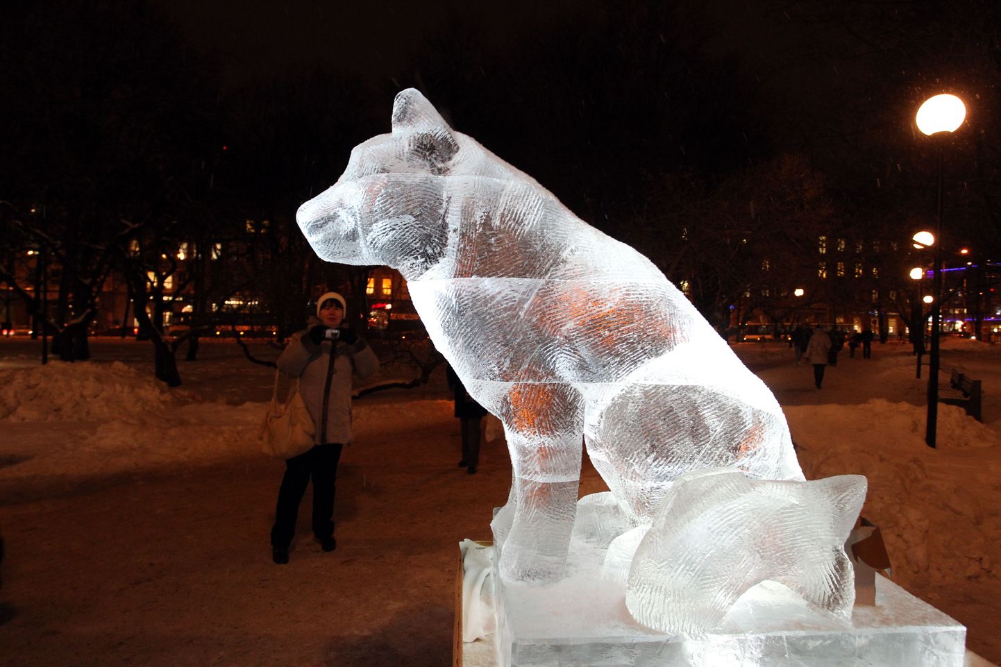Ледяные скульптуры в парке Таммсааре.