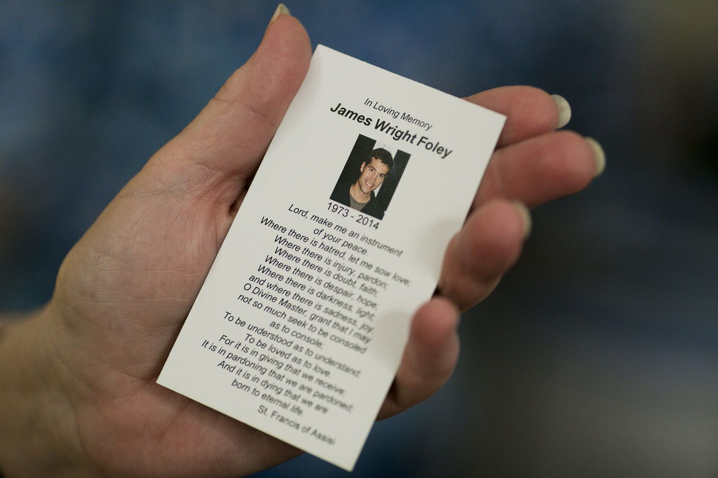 James Foley mälestusjumalateenistuse palvetamise kaart