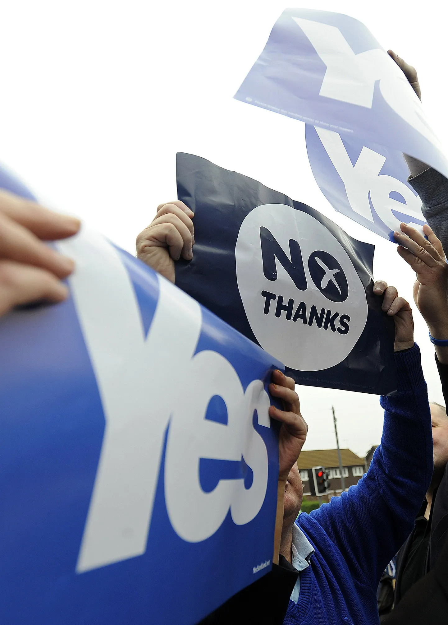 Плакаты сторонников и противников независимости Шотландии.