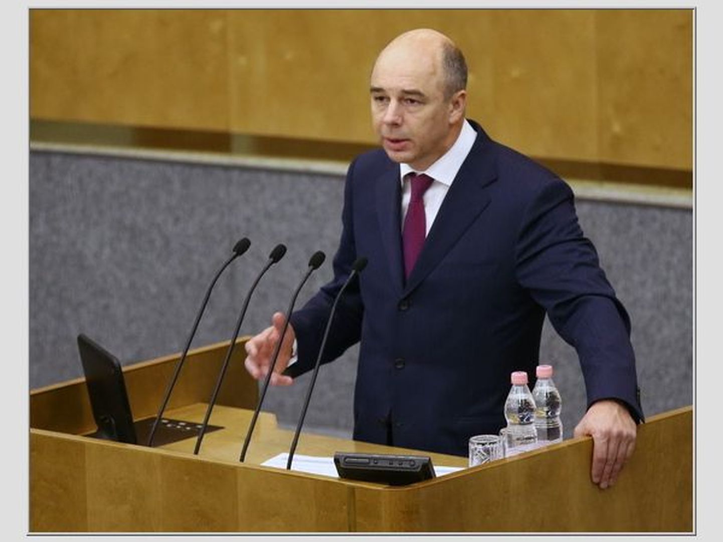 Vene rahandusminister Anton Siluanov tänavu sügisel duuma ees kõnet pidamas.