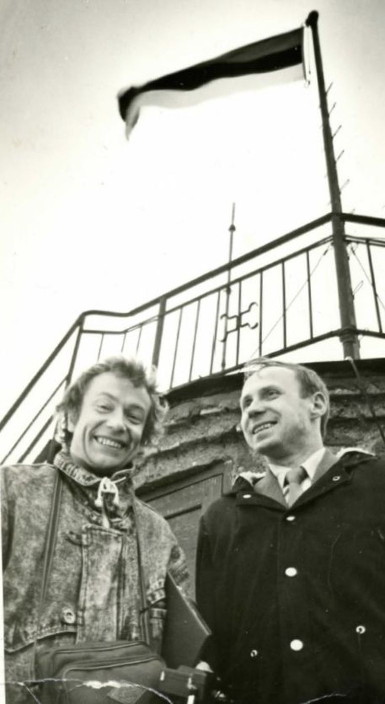 Heini Valdmann ja meie seast lahkunud Lembitu Kuuse 24. veebruaril 1989 Pika Hermanni tornis. Foto: