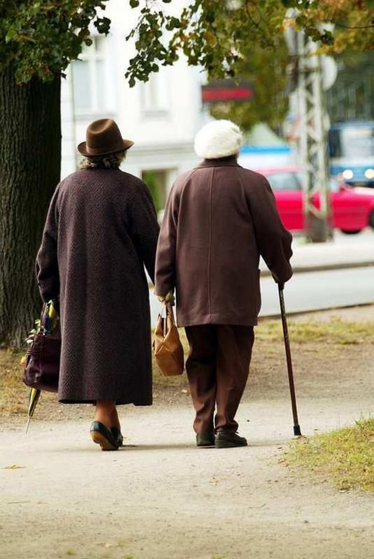 Kadriorus jalutavad pensionärid.
