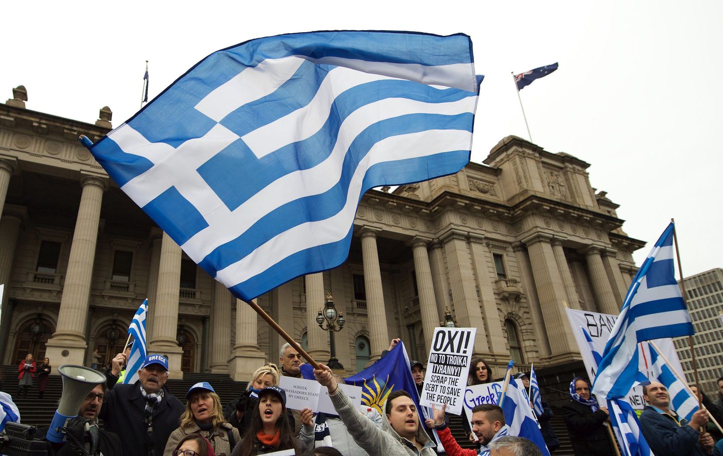 Austraalia meeleavaldajad kreeklaste toetuseks.