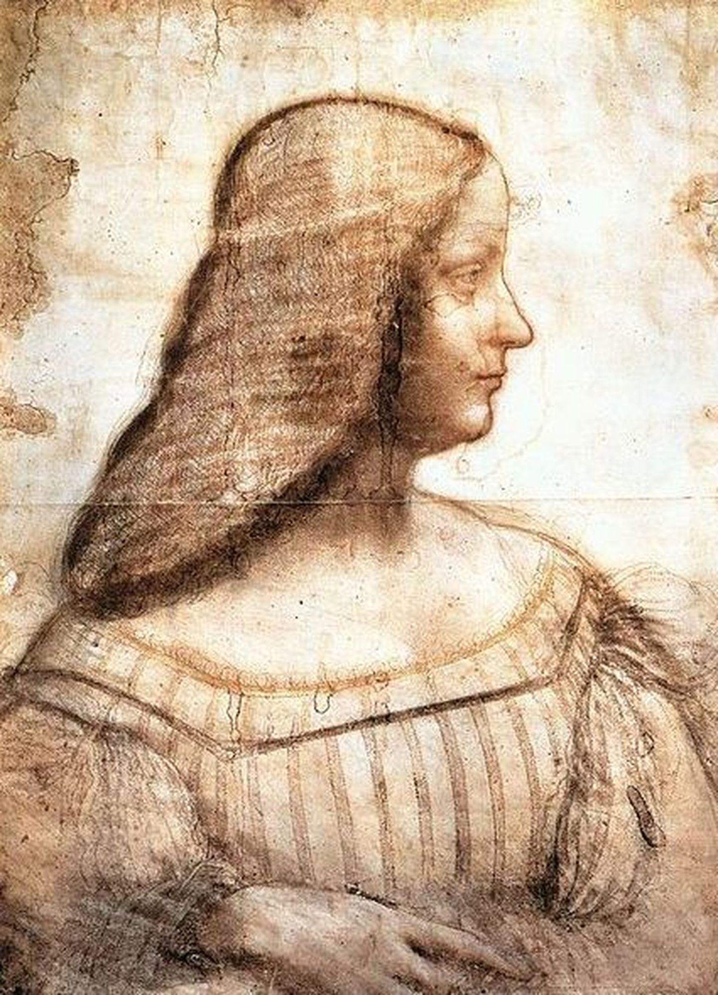 Isabella d`Estet kujutav joonistus, mille autoriks on Leonardo da Vinci