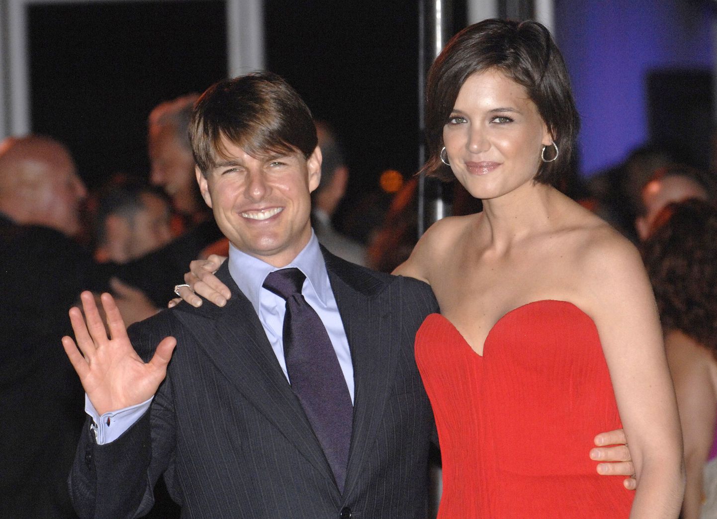 Tom Cruise ja Katie Holmes pühapäeval Beckhamite auks toimunud peol.