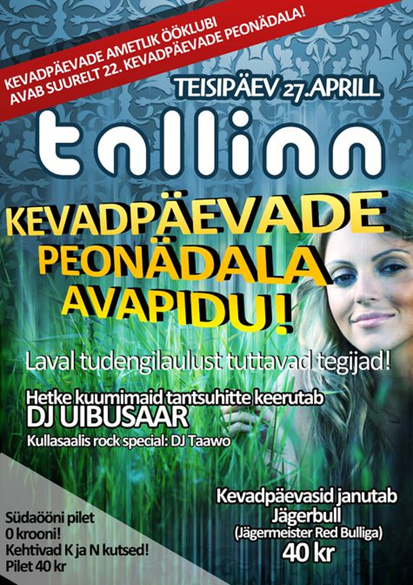 Club Tallinnas avatakse täna, 27. aprilliltudengite kevadpäevade peonädal!