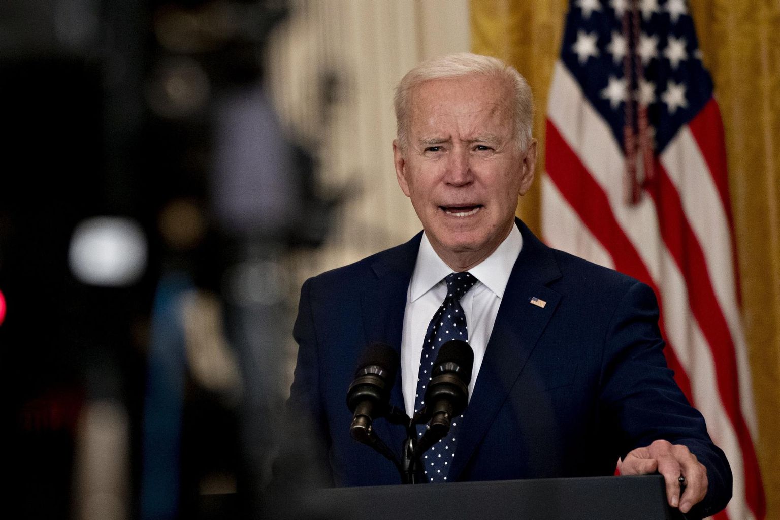 Joe Biden Venemaale kehtestatud sanktsioonidest teatamas.
