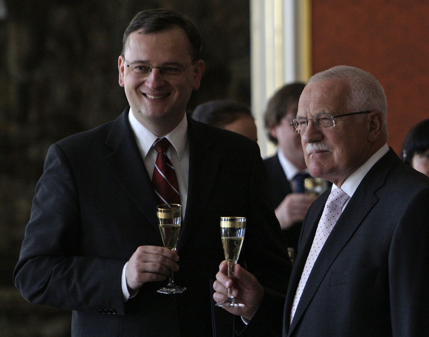 Petr Nečas ja president Václav Klaus.