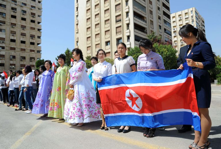 Damaskuses 2015. aastal toimunud tseremoonia, kus üks park nimetati Põhja-Korea esimese juhi Kim Il-sungi auks. / Scanpix
