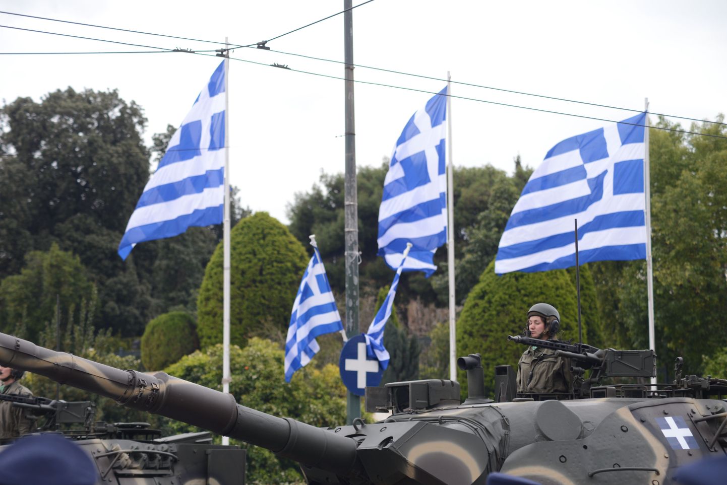 Kreeka tank paraadil. Pilt on illustratiivne