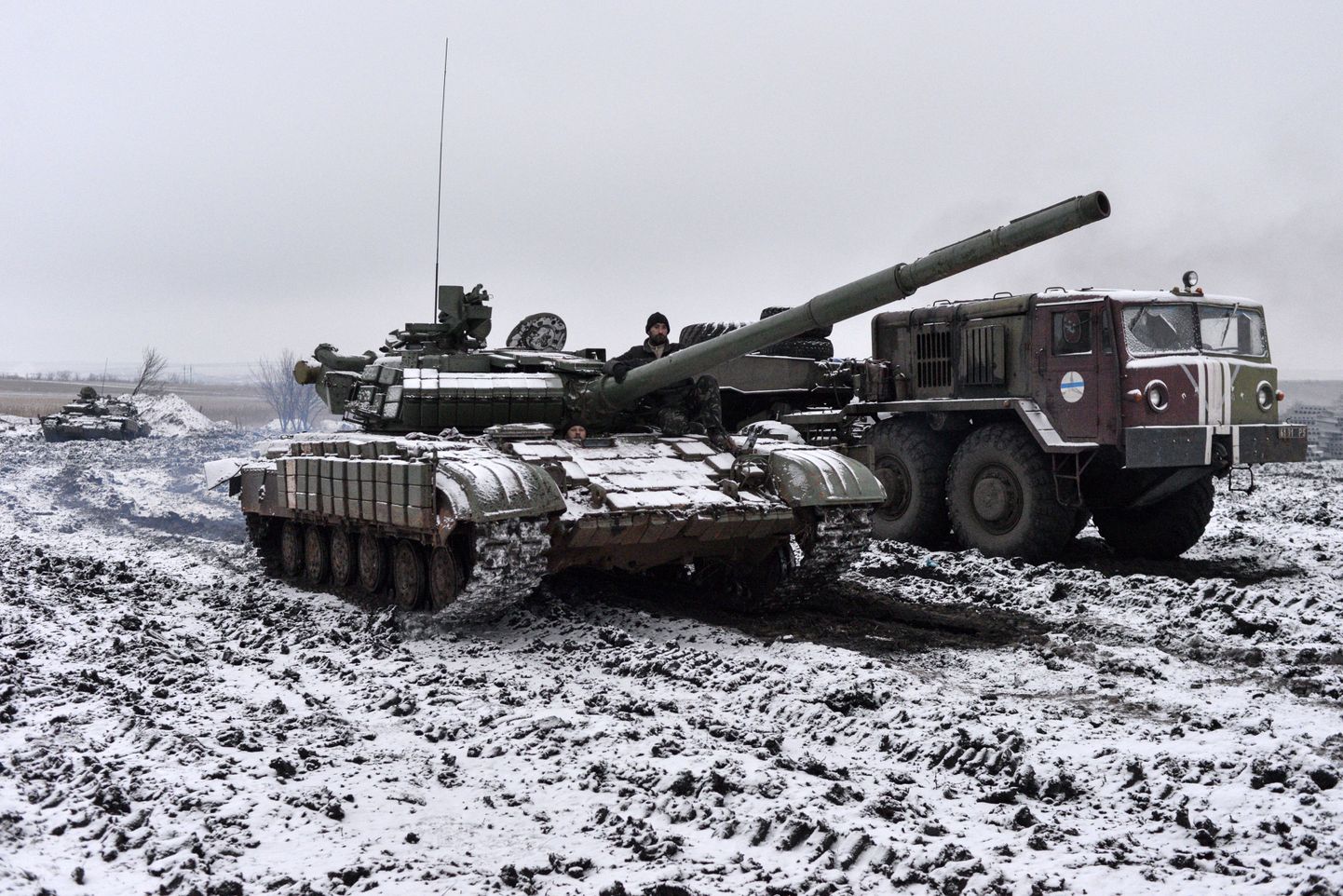 Ukraina valitsusvägede tehnika Debaltseve lähedal.