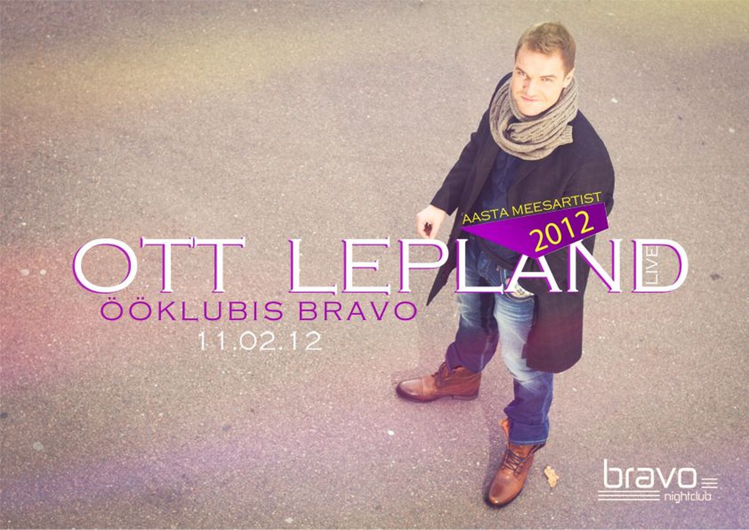 Aasta meesartist 2012 Ott Lepland esineb laupäeval ööklubis Bravo