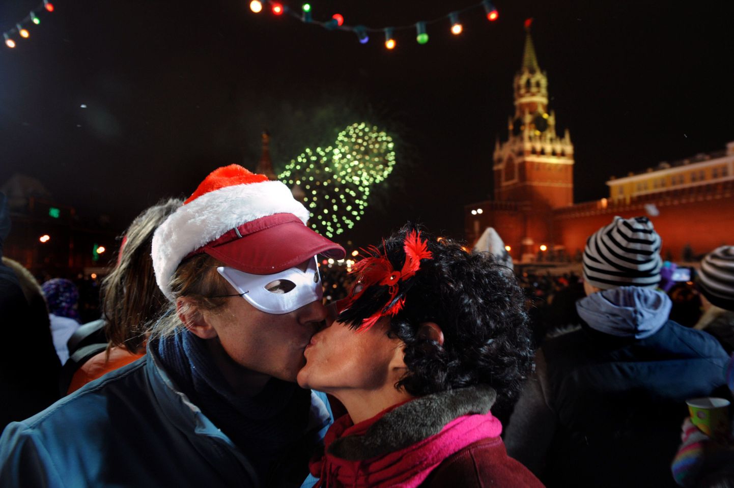 Празднование Нового года на Красной площади.