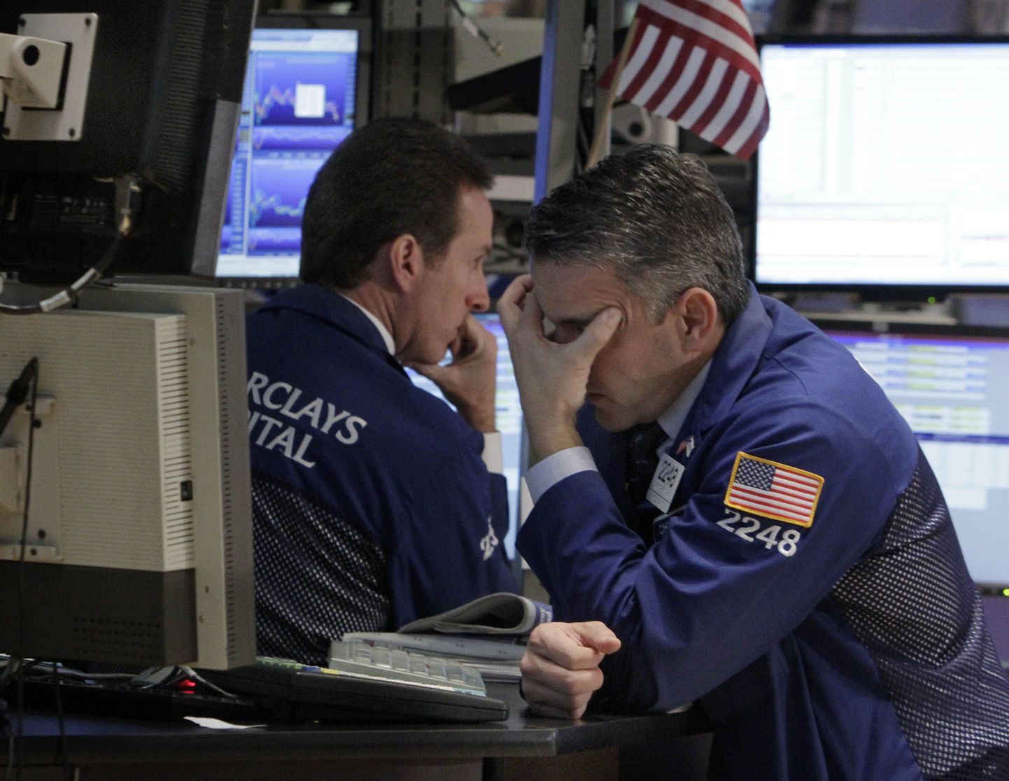 Glenn Carell (vasakul) ja Christopher Culhane eile New Yorgi börsil.