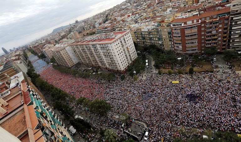 Demonstratsioon Kataloonia iseseisvuse toetuseks. Foto: Scanpix