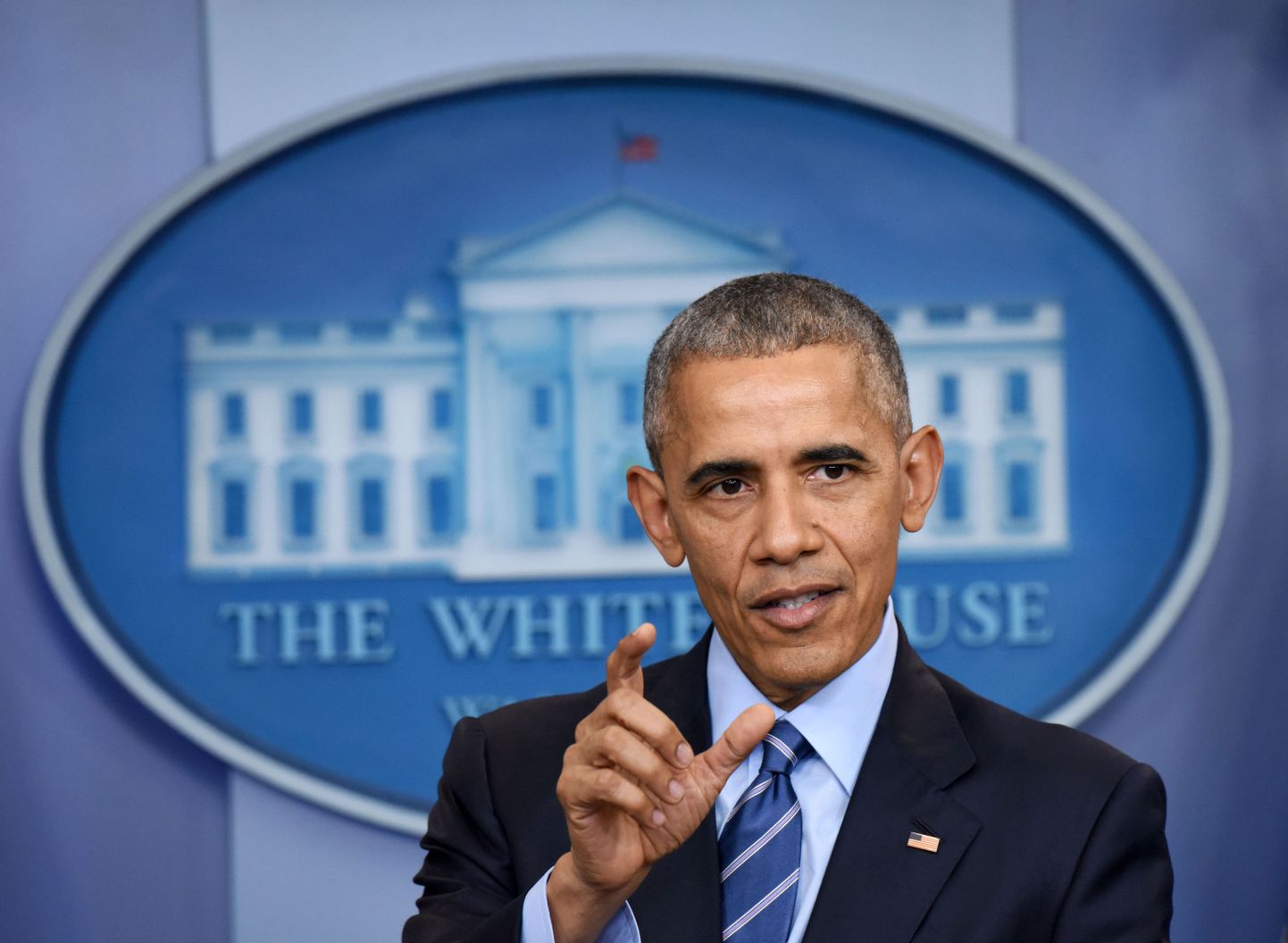 USA president Barack Obama sel kuul Valges Majas pressikonverentsil.