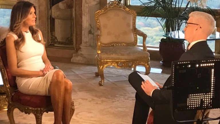 Melānija Trampa (Melania Trump) sniedz interviju CNN 