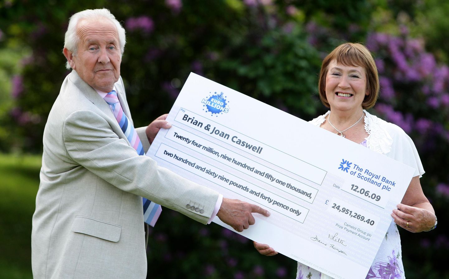 Brian ja Joan Caswell võitsid loteriiga 24 951 269 naela
