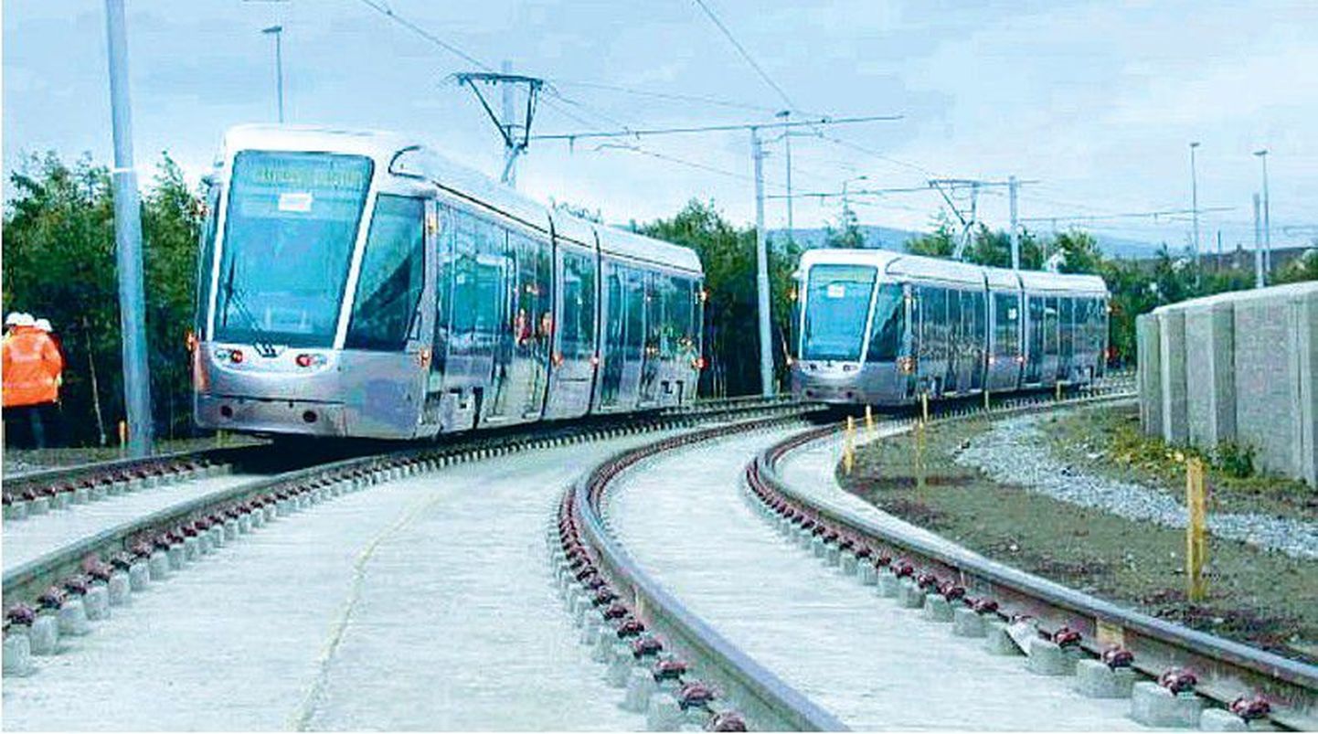 Iirimaa pealinnas Dublinis ringi sõitvatele moodsatele trammidele rajati uus trammitee euroraha toel, sama plaanib nüüd Tallinn.