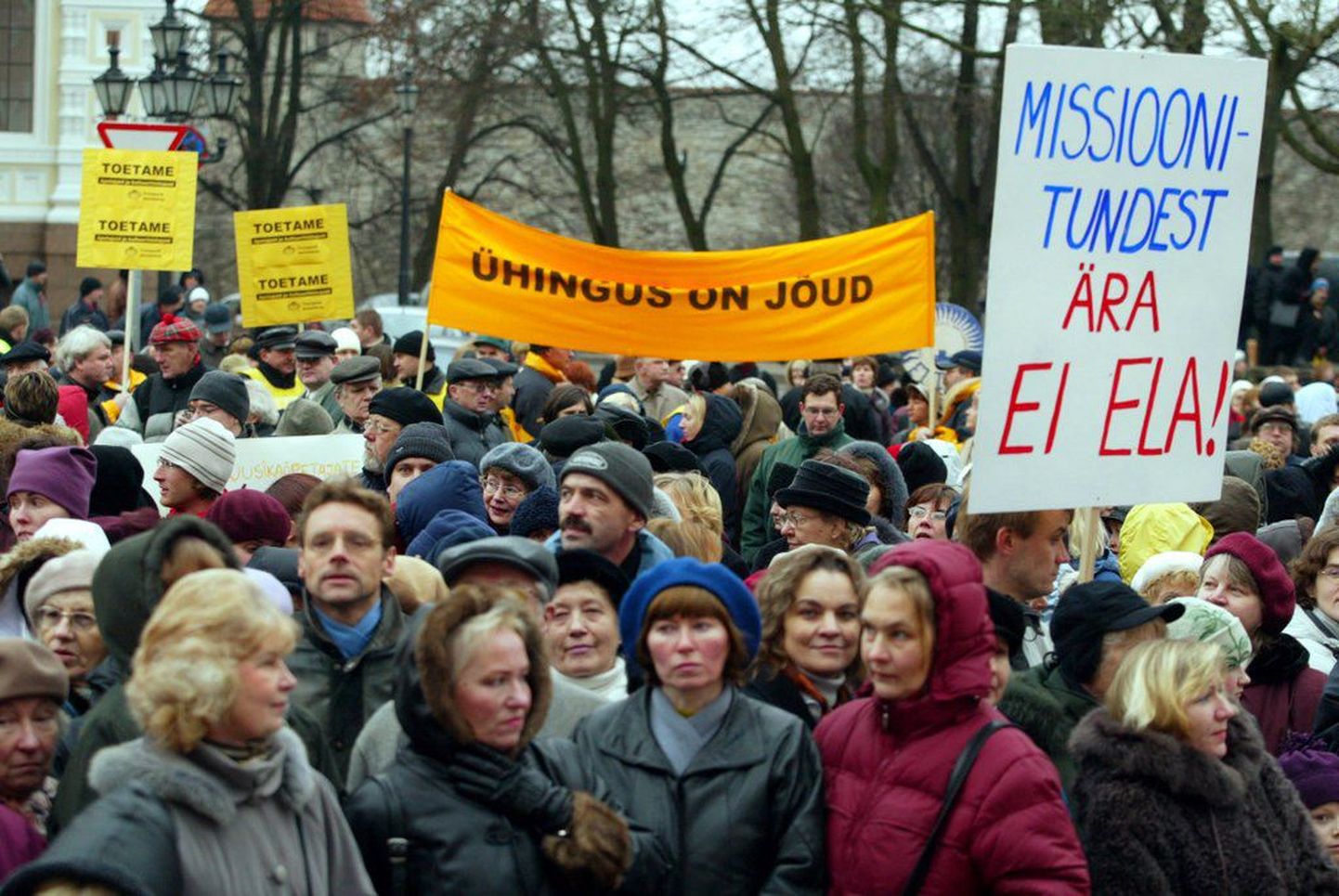 Pildil on 2003. aasta lõpus toimunud õpetajate streik.