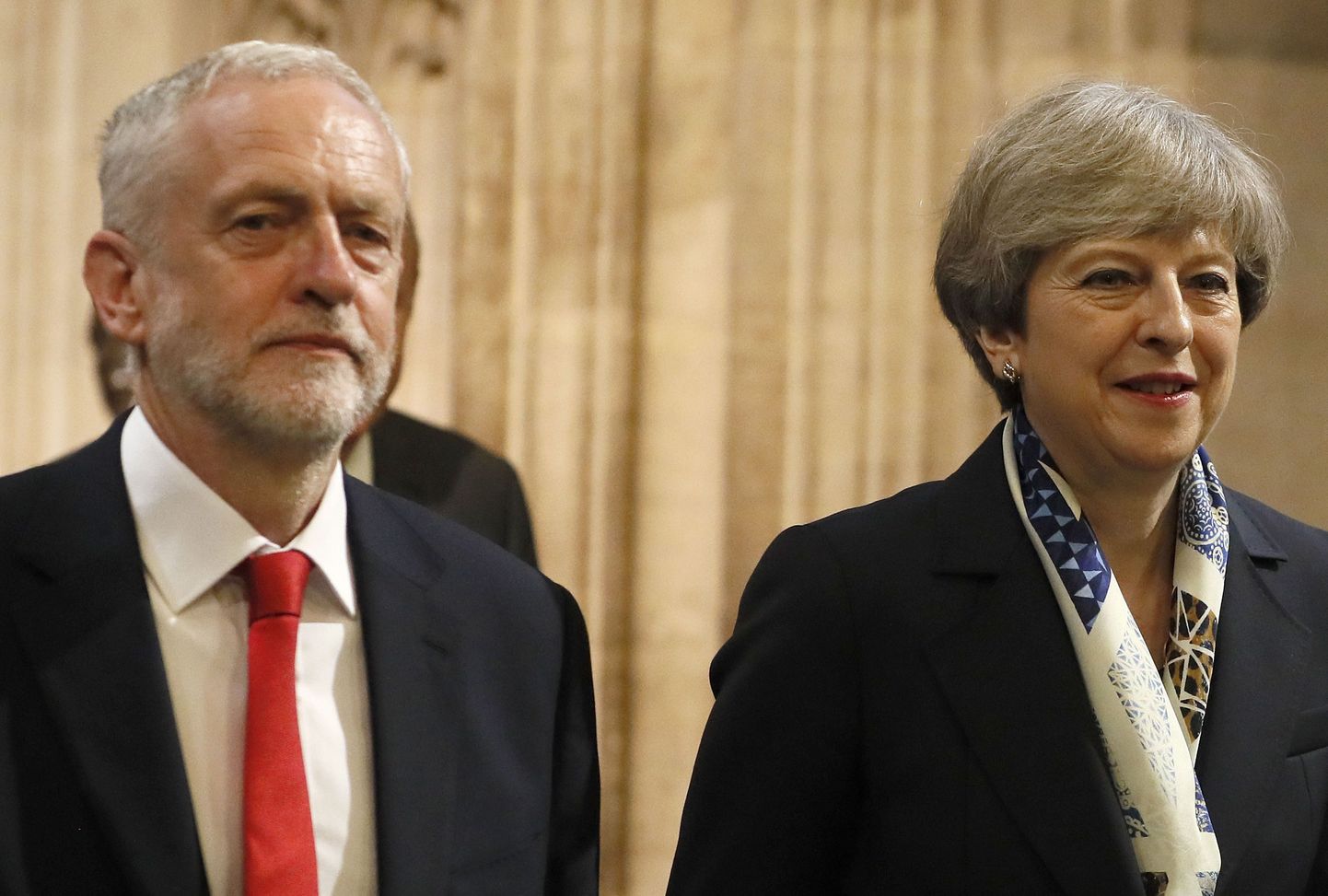 Leiboristide juht Jeremy Corbyn ja konservatiivist briti peaminister Theresa May.