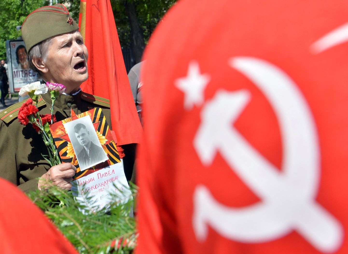 Teise maailmasõja veteran möödunud aastal 9. mail Kiievis.