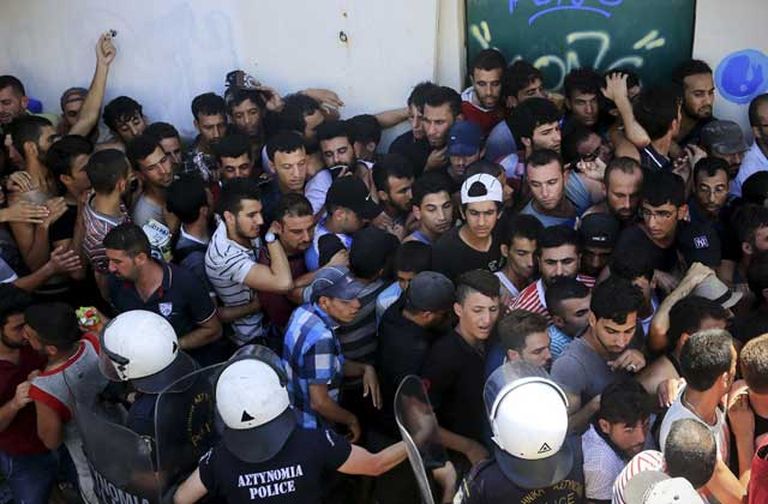 12 августа 2015 года. Наплыв беженцев в Греции