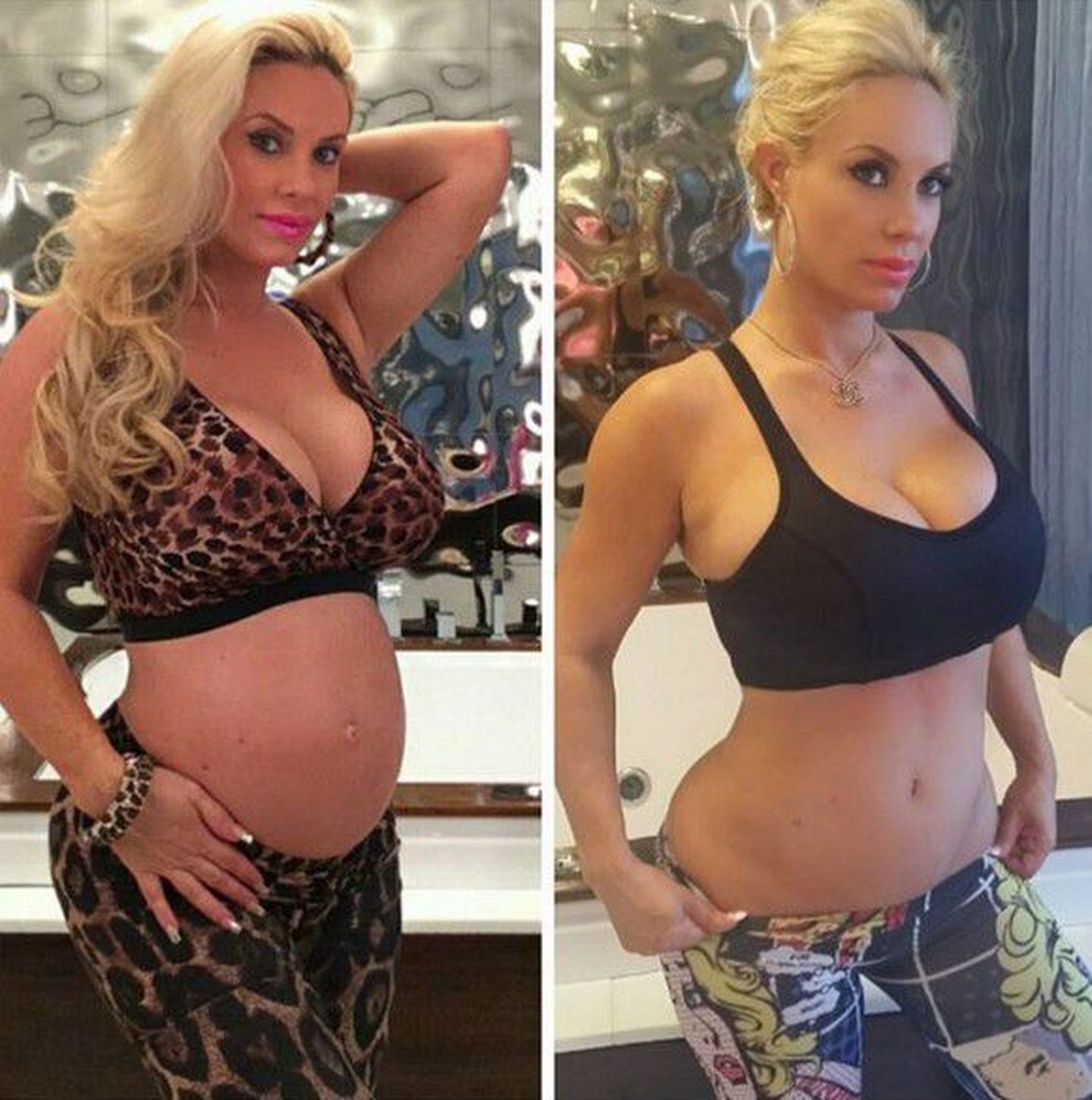 Coco Austin nädal enne ja nädal pärast sünnitust