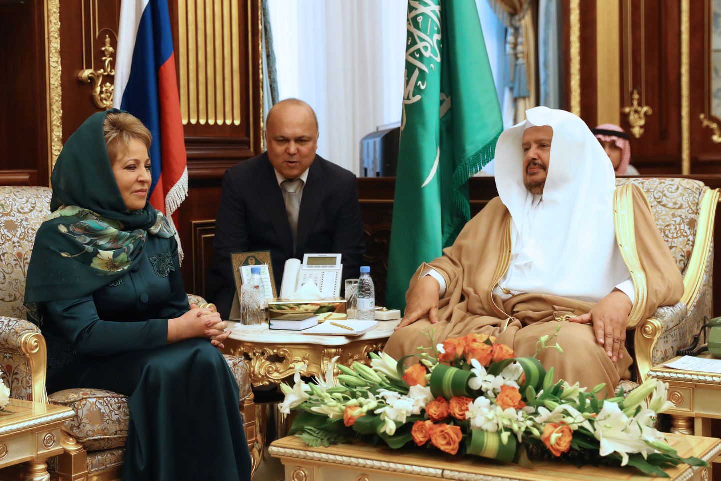 Валентина Матвиенко на встрече с руководством Саудовской Аравии.