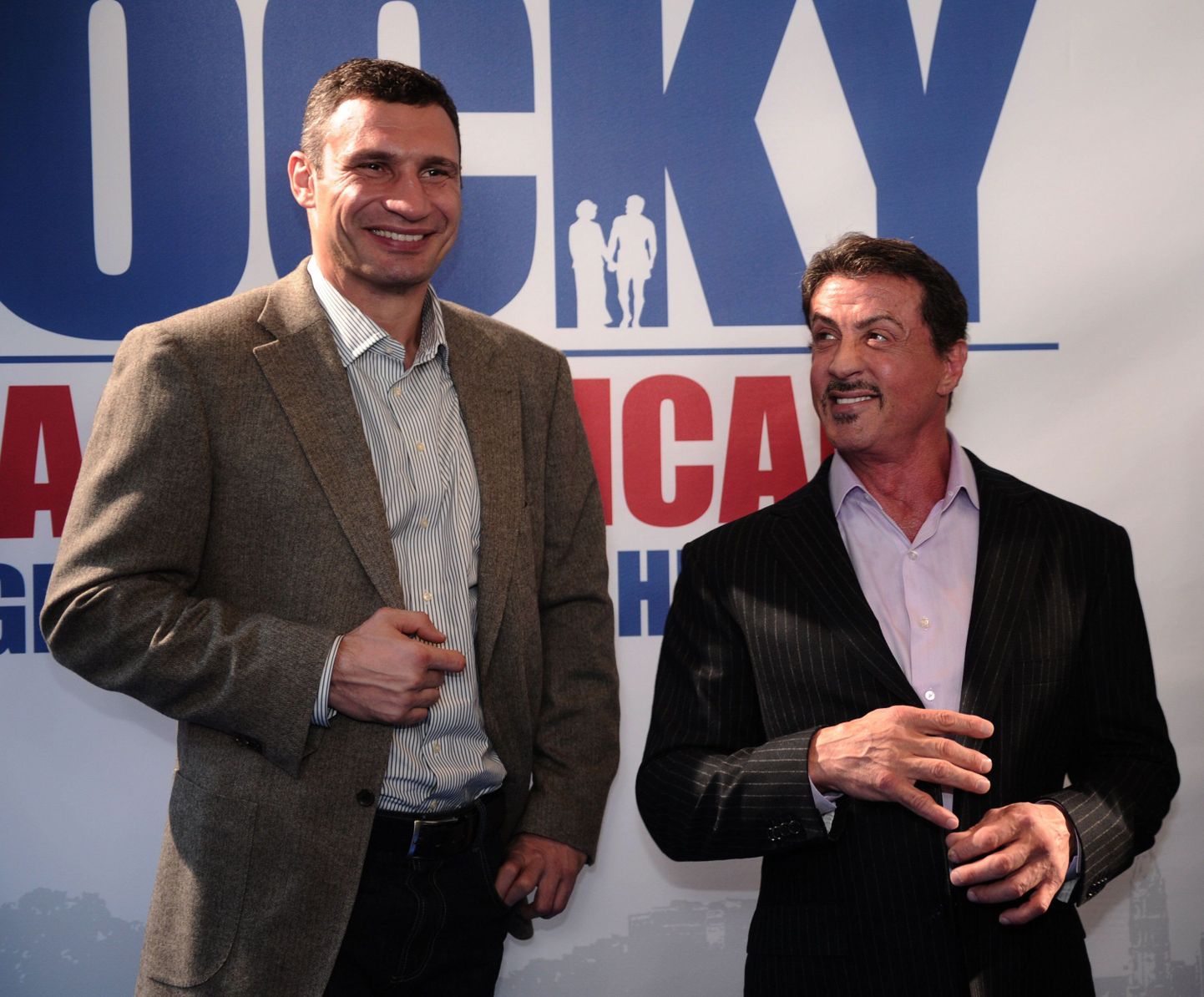 Vitali Klitschko (vasakul) koos Sylvester Stallone'iga.