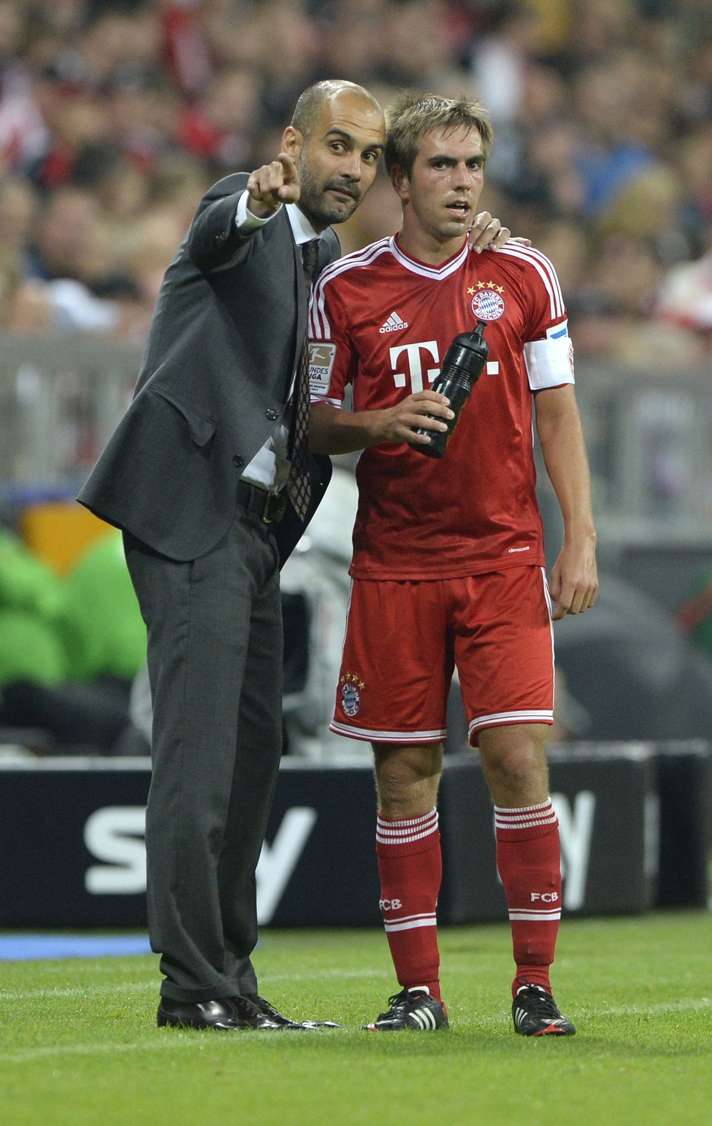 Müncheni Bayerni kapten Philipp lahm ja peatreener Pep Guardiola