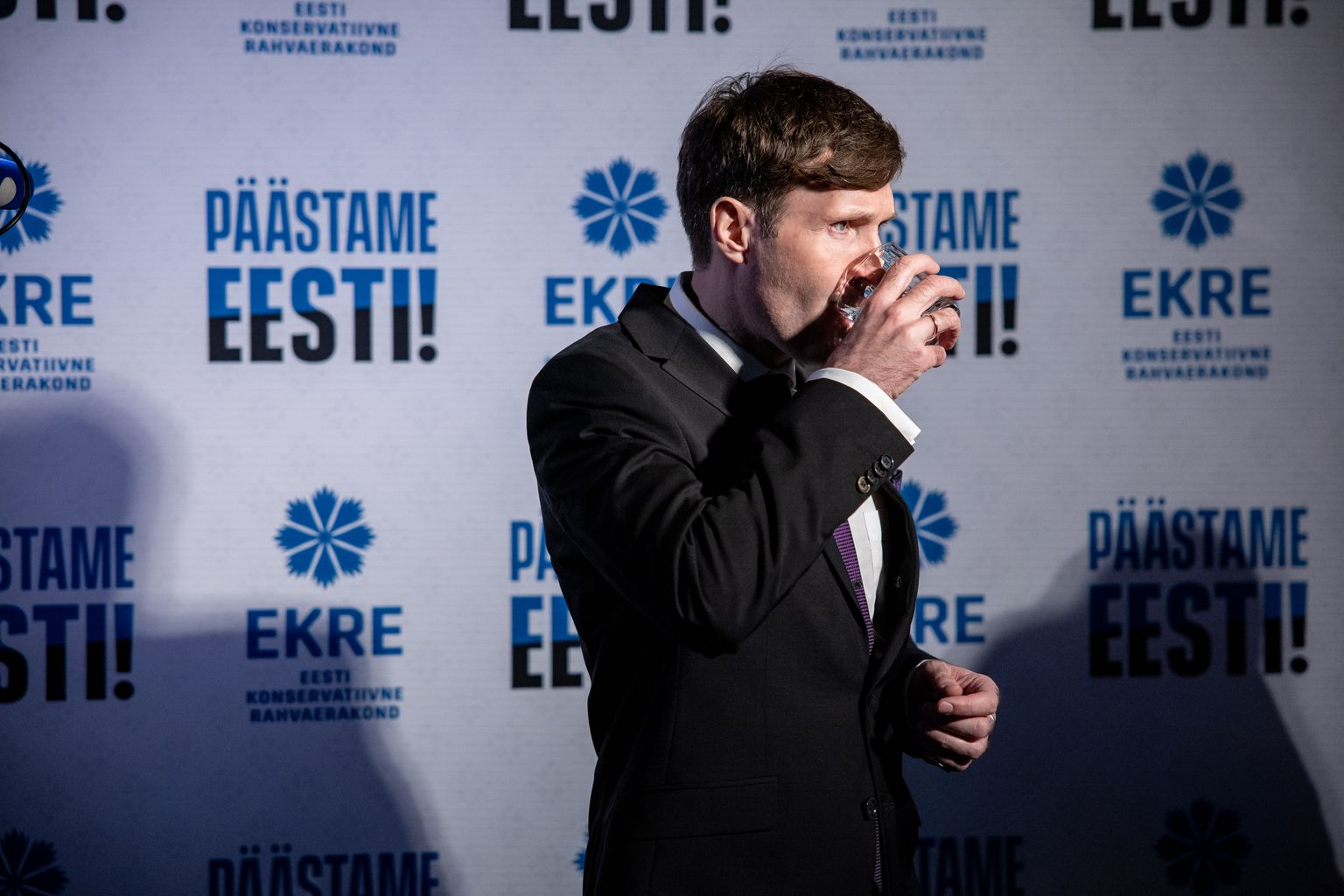 05.03.2023. Tallinn. EKRE valimispidu Hiltoni hotelli restoranis. Riigikogu valimised. Martin Helme. Foto Eero Vabamägi, Postimees