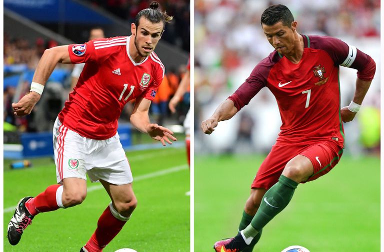 Täna lähevad vastamisi klubikaaslased Gareth Bale (vasakul) ja Cristiano Ronaldo, kes esindavad EMi poolfinaalis vastavalt Walesi ning Portugali.