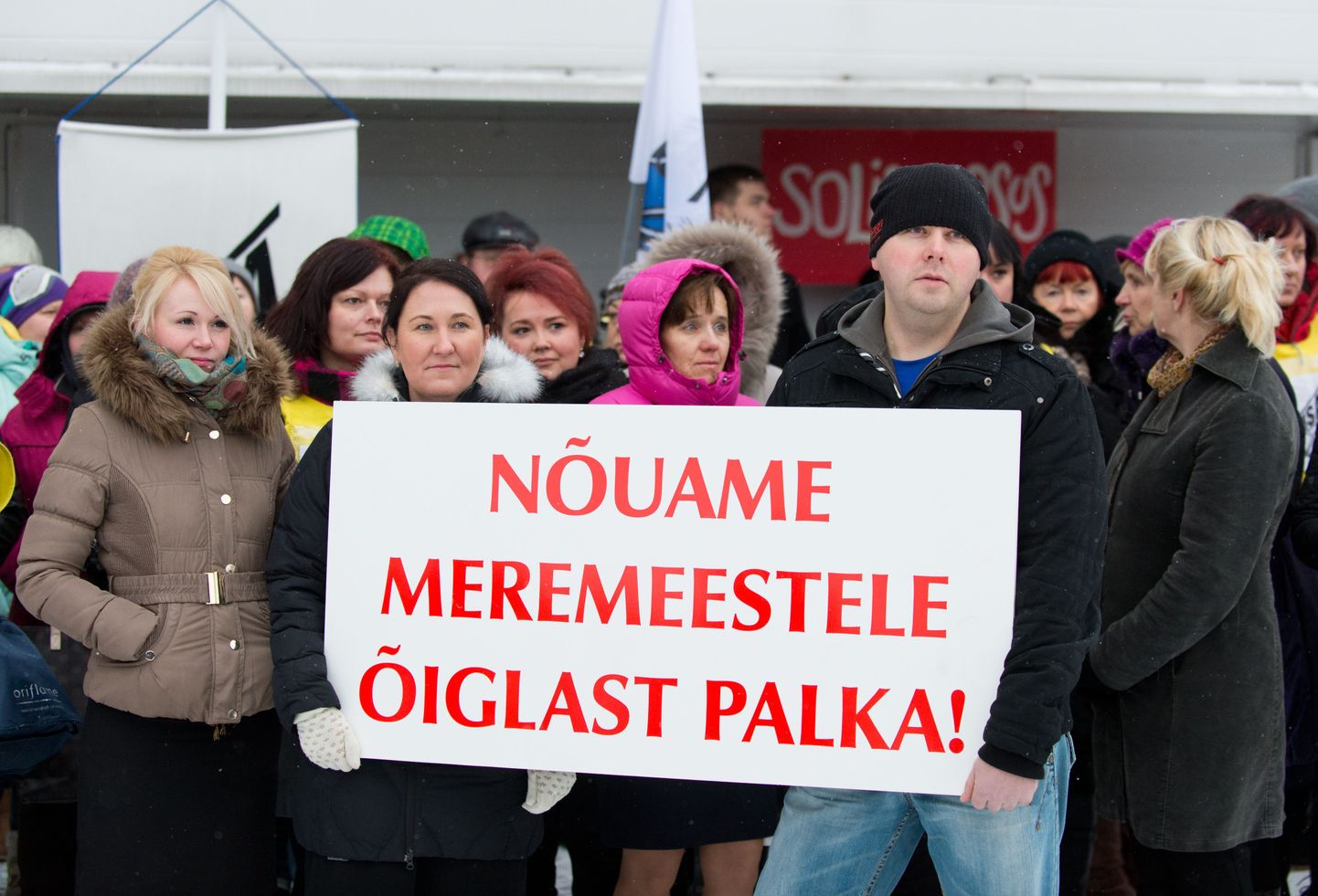 Tallinki töötajate hoiatusstreik aasta alguses.
