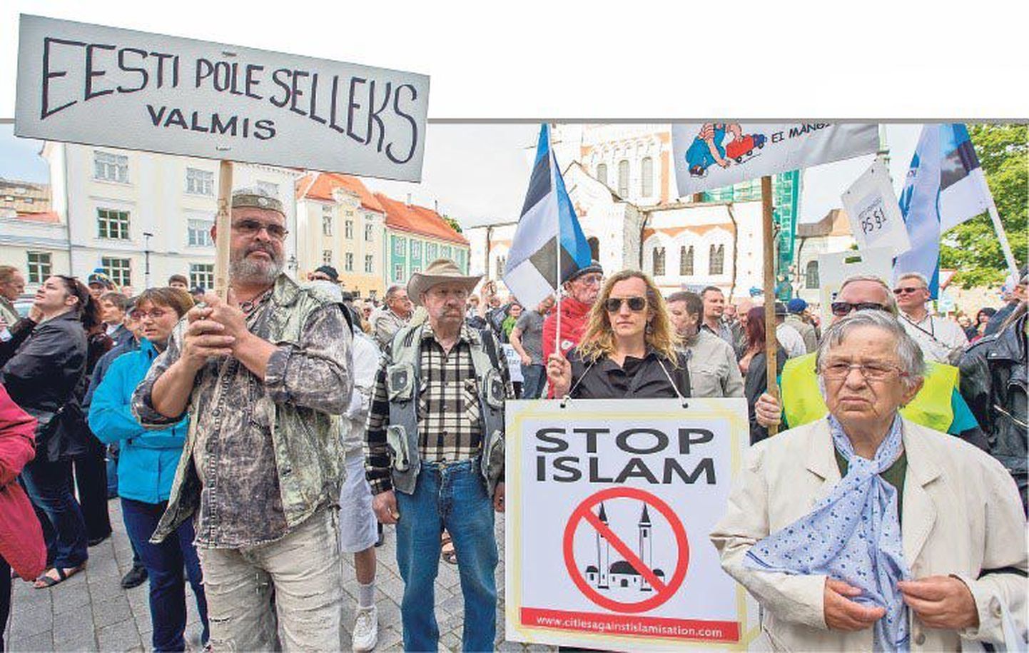 Lisaks piirkondlikele allkirjakogumistele on Eesti Konservatiivne Rahvareakond korraldanud ka suuremaid meeleavaldusi pagulaste vastu, näiteks Toompeal.