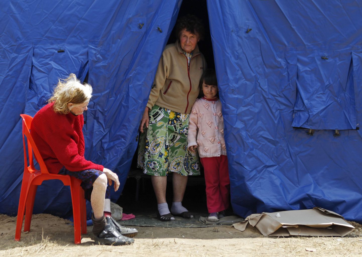 Ida-Ukraina vägivalla eest pagenud põgenikud Venemaal Rostovi oblastis asuvas ajutises põgenikelaagris.