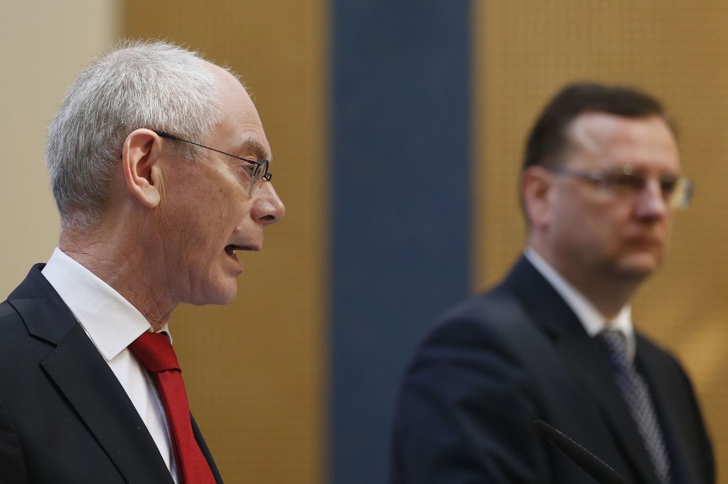 Euroopa ülemkogu eesistuja Herman Van Rompuy ja Tšehhi peaminister Petr Nečas